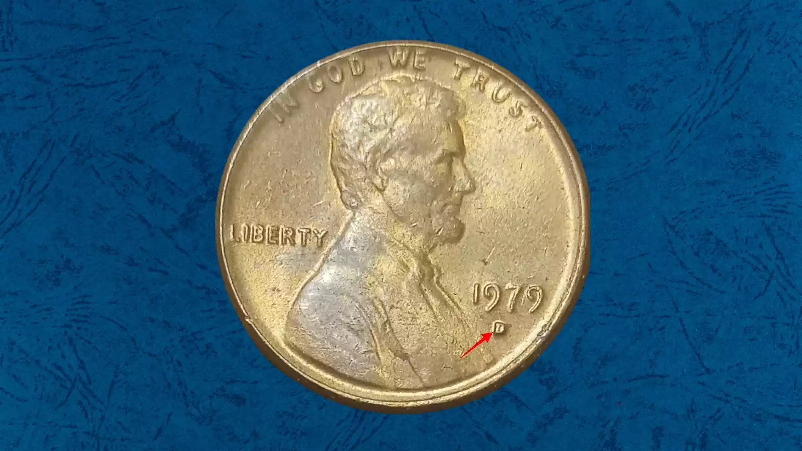 1979 penny BIE die crack error showing raised vertical line between B and E in LIBERTY
